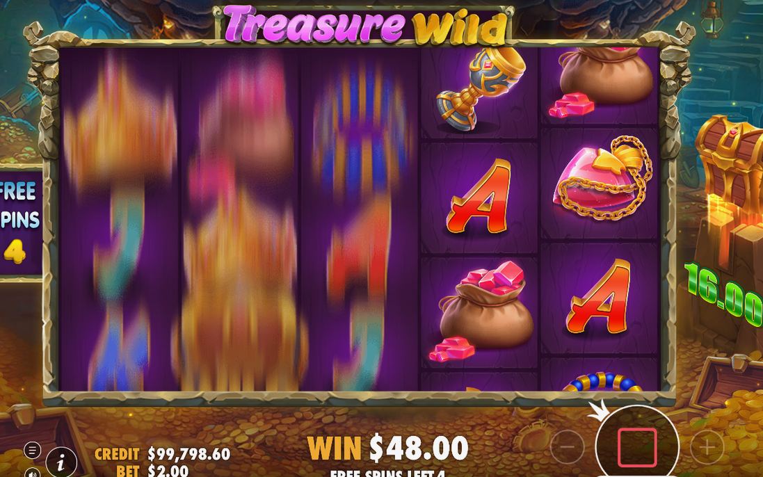 Free Spins screen showing the accumulated total