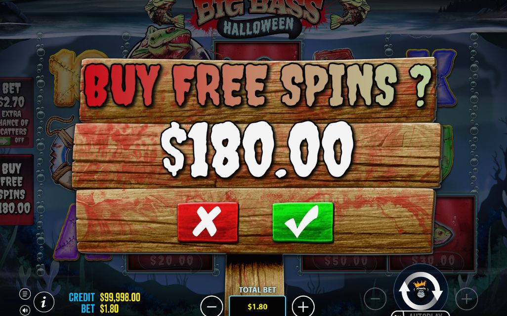 Bonus round with small-fish MONEY symbols in view