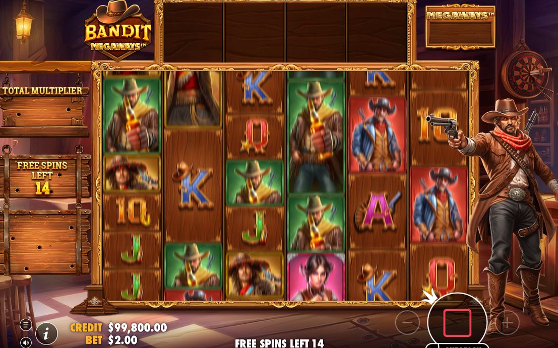 Free Spins round with the saloon background