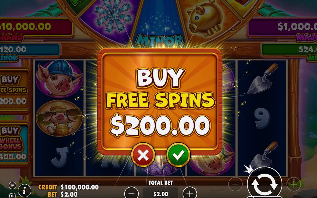 Wheel Bonus screen showing the randomly revealed award